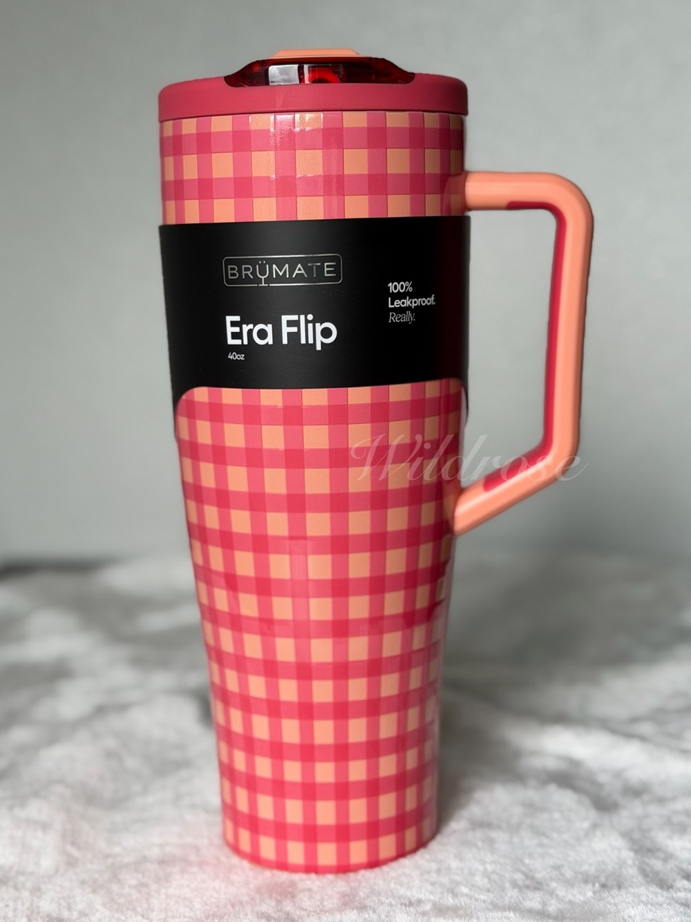 Brumate Peach Gingham 40OZ ERA FLIP TUMBLER NEW